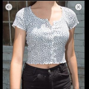 SOLD Brandy Melville Zelly Flower Ruffle Top